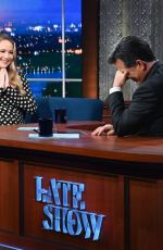 Pregnant JENNIFER LAWRENCE at Late Show with Stephen Colbert 12/06/2021