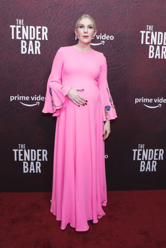 Pregnant LILY RABE at The Tender Bar Premiere in New York 12/09/2021