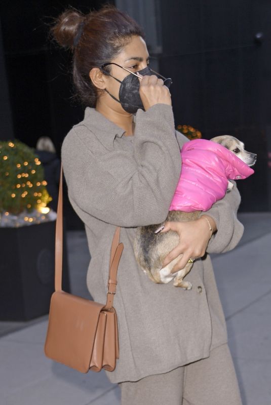 PRIYANKA CHOPRA Out with Her Dog in New York 12/15/2021