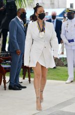 RIHANNA Accepts National Hero Insignia at Barbados Republican Celebrations in Bridgetown 11/30/2021