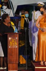 RIHANNA at Presidential Inauguration Ceremony at Heroes Square in Bridgetown 11/30/2021