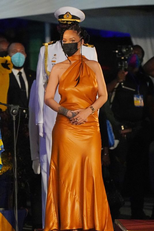 RIHANNA at Presidential Inauguration Ceremony at Heroes Square in Bridgetown 11/30/2021