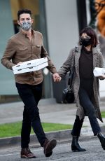 SARAH HYLAND and Wells Adams Leaves Pizzana Restaurant in West Hollywood 12/09/2021