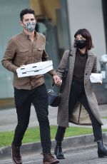 SARAH HYLAND and Wells Adams Leaves Pizzana Restaurant in West Hollywood 12/09/2021