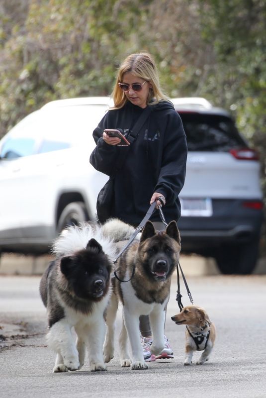 SARAH MICHELLE GELLAR Out with Her Dogs in Brentwood 12/28/2021