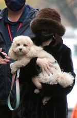 SELENA GOMEZ Out with Her Dog in New York 12/06/2021