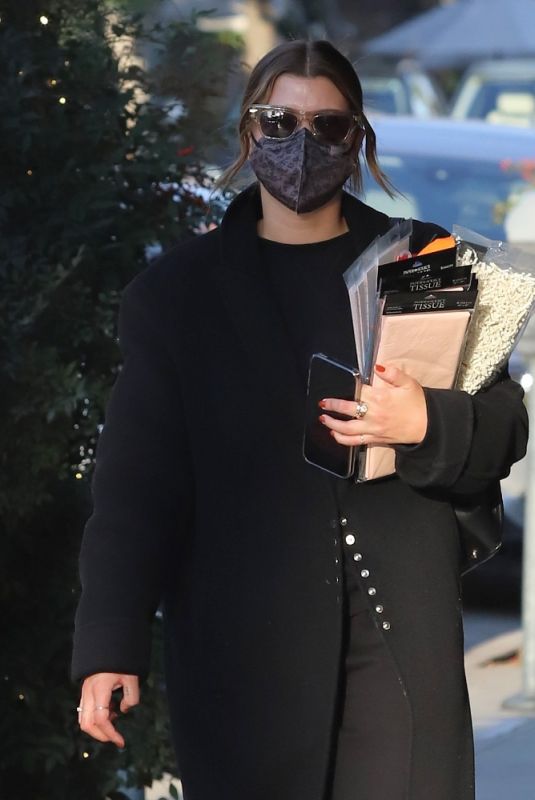 SOFIA RICHIE Out Shopping for Holiday Wrap in Los Angeles 12/08/2021