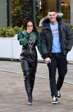 STEPHANIE DAVIS Out with Her Boyfriend in Manchester 12/17/2021