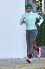SYNTHIA ERIVO Out Jogging in Los Angeles 12/20/2021