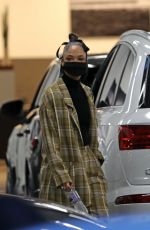 TESSA THOMPSON at Audi Dealership to Service Her Car in Los Angeles 12/15/2021