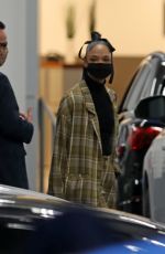 TESSA THOMPSON at Audi Dealership to Service Her Car in Los Angeles 12/15/2021