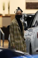 TESSA THOMPSON at Audi Dealership to Service Her Car in Los Angeles 12/15/2021