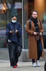 TESSA THOMPSON Out with a Friend in New York 11/30/2021