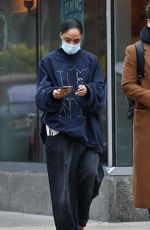 TESSA THOMPSON Out with a Friend in New York 11/30/2021