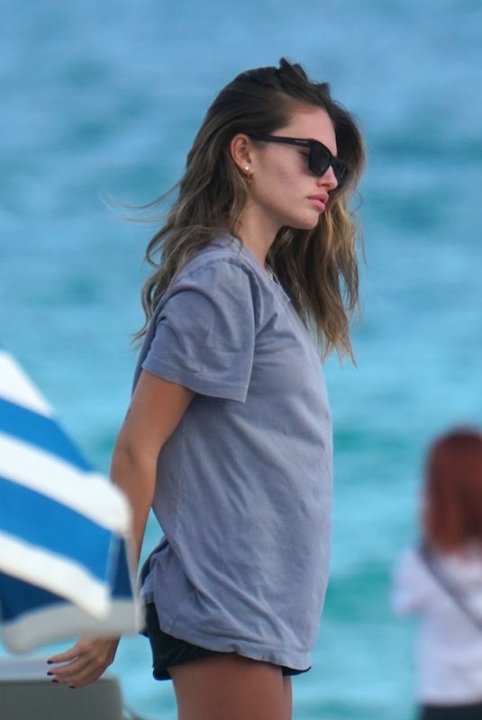 THYLANE BLONDEAU Out on the Beach in Miami 12/27/2021