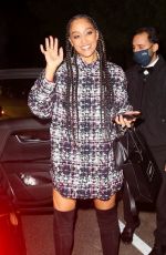 TIA MOWRY Arrives at Jennifer Klein