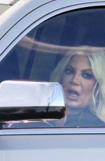 TORI SPELLING Out Driving in Woodland Hills 12/17/2021