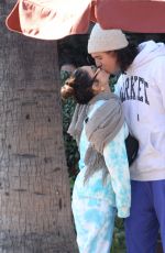 VANESSA HUDGENS and Cole Tucker at a Lunch Date at Alcove Cafe in Los Angeles 12/11/2021