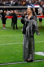VANESSA HUDGENS Sings Anthem at Allegiant Stadium 12/05/2021