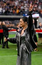 VANESSA HUDGENS Sings Anthem at Allegiant Stadium 12/05/2021