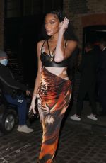 WINNIE HARLOW Leaves British Fashion Awards Afterparty at Chiltern Firehouse in London 11/29/2021