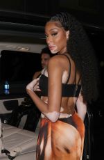WINNIE HARLOW Leaves British Fashion Awards Afterparty at Chiltern Firehouse in London 11/29/2021