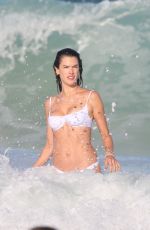 ALESSANDRA AMBROSIO ina White Bikini at a Beach in Florianopolis 01/01/2022