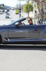 ALESSANDRA AMBROSIO Out Driving Her New Bentley Convertible in Brentwood 01/27/2022