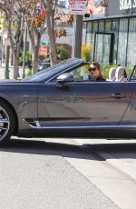 ALESSANDRA AMBROSIO Out Driving Her New Bentley Convertible in Brentwood 01/27/2022