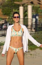 ALESSANDRA AMBROSIO Playing Volleyball on the Beach in Santa Monica 01/23/2022