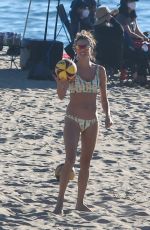ALESSANDRA AMBROSIO Playing Volleyball on the Beach in Santa Monica 01/23/2022