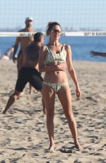 ALESSANDRA AMBROSIO Playing Volleyball on the Beach in Santa Monica 01/23/2022