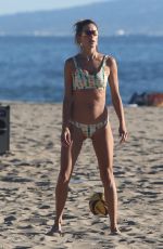 ALESSANDRA AMBROSIO Playing Volleyball on the Beach in Santa Monica 01/23/2022