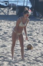 ALESSANDRA AMBROSIO Playing Volleyball on the Beach in Santa Monica 01/23/2022
