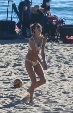 ALESSANDRA AMBROSIO Playing Volleyball on the Beach in Santa Monica 01/23/2022