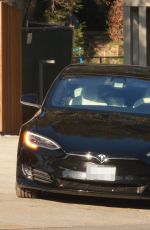 ALIA SHAWKAT Out Drives Her Tesla in Los Feliz 01/25/2022