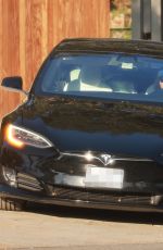 ALIA SHAWKAT Out Drives Her Tesla in Los Feliz 01/25/2022