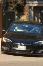 ALIA SHAWKAT Out Drives Her Tesla in Los Feliz 01/25/2022