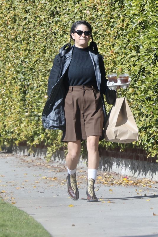 ALIA SHAWKAT Out for Coffee To-go in Los Feliz 01/21/2022