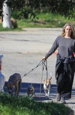 ALICIA SILVERSTONE Out with Her Dogs in Los Angeles 01/30/2022