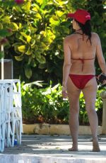 ANDREA CORR in a Red Bikini at a Beach in Barbados 01/01/2022