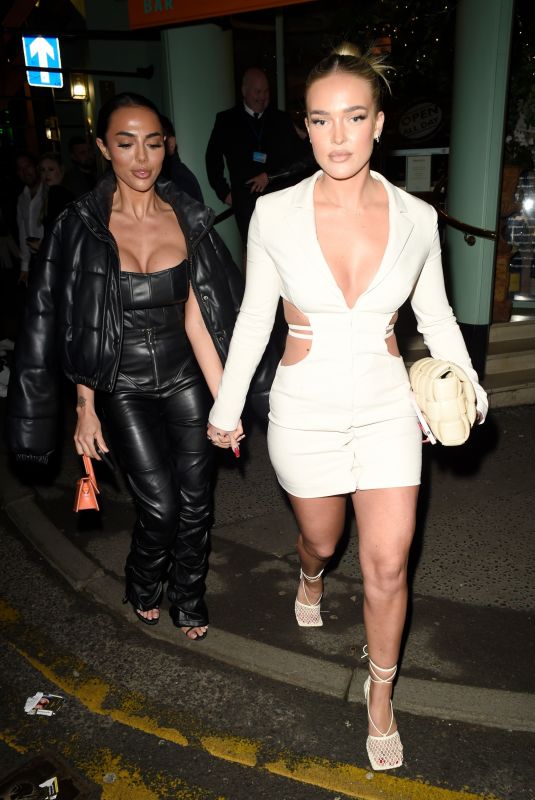 ARIANNA AJTAR abd MARY BREDFORD Leaves San Carlo Restaurant in Manchester 01/28/2022