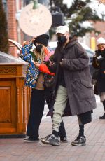 ASHLEE SIMPSON and Evan Ross Arrives at Casa Tua in Aspen 12/31/2021