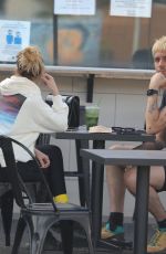 ASHLEY BENSON and G-Eazy at The Oaks Gourmet Market & Cafe in Los Feliz 01/26/2022
