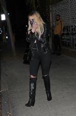 ASHLEY BENSON Leaves Delilah Restaurant in West Hollywood 01/23/2022