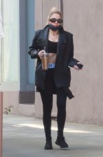 ASHLEY BENSON Leaves Yoga Class in Los Feliz 12/31/2021