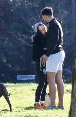 BECCA KUFRIN and Thomas Jacobs at a Dog Park in Los Angeles 01/23/2022