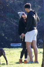 BECCA KUFRIN and Thomas Jacobs at a Dog Park in Los Angeles 01/23/2022