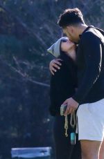 BECCA KUFRIN and Thomas Jacobs at a Dog Park in Los Angeles 01/23/2022