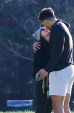 BECCA KUFRIN and Thomas Jacobs at a Dog Park in Los Angeles 01/23/2022